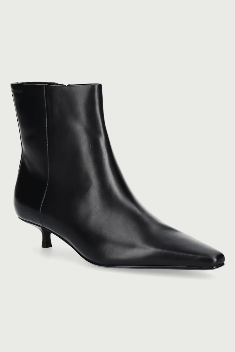 Calvin Klein  botine pentru femei din piele KITTEN HEEL ANKLE BOOT LTH