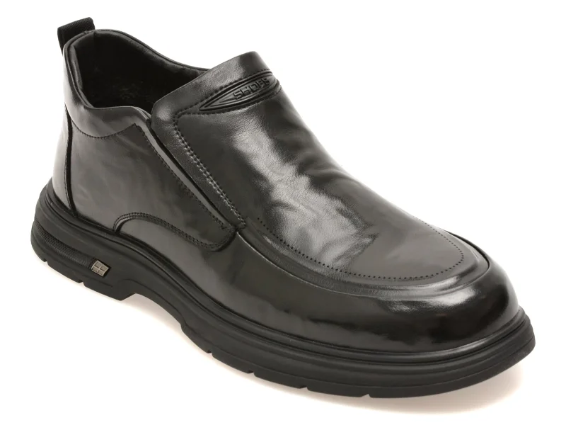 Ghete BITE THE BULLET negre, 86363, din piele naturala
