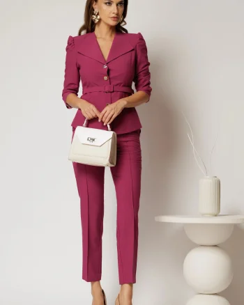 Compleu DY Fashion magenta format din sacou si pantaloni