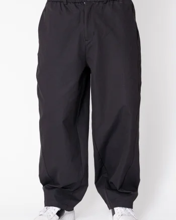 Pantaloni lungi Oversized cu nasture Black