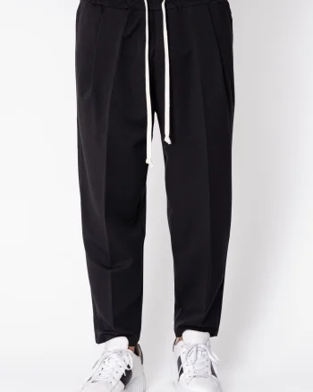 Pantaloni lungi cu snur si buzunar aplicat Black