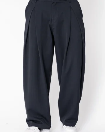 Pantaloni lungi cu pense Oversized Navy