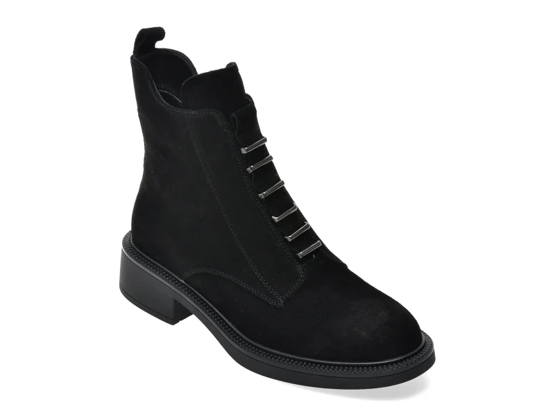 Ghete EPICA negre, 605028, din piele intoarsa