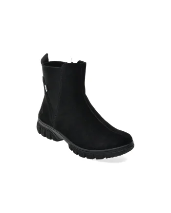 Ghete RIEKER negre, Z7269, din piele intoarsa