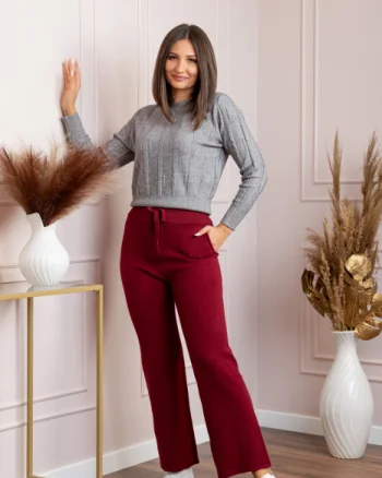 Pantaloni dama grena cu casmir si croi drept Giselle