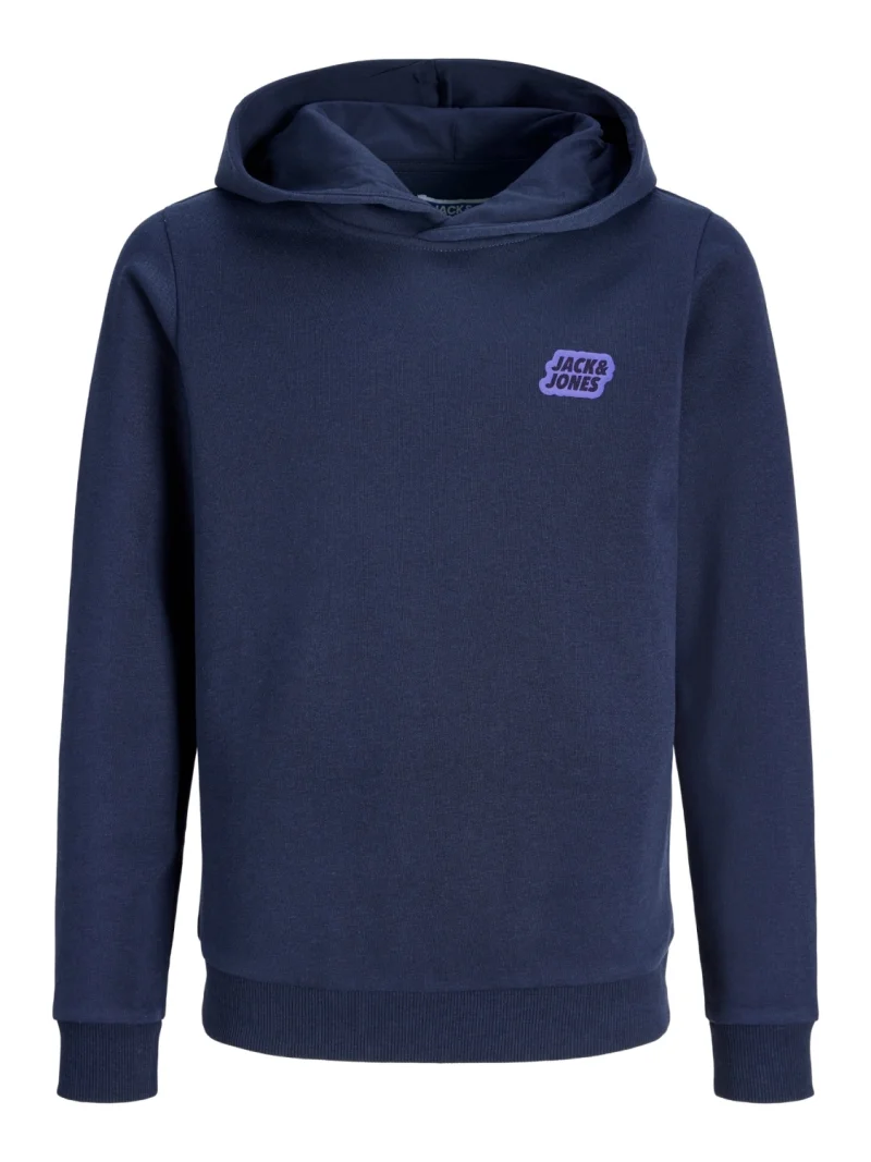 Jack & Jones Hanorac baieti cu gluga fara fermoar, Regular Fit, JJAMI, Bleumarin inchis (SELECTATI MARIMEA: 152 cm)