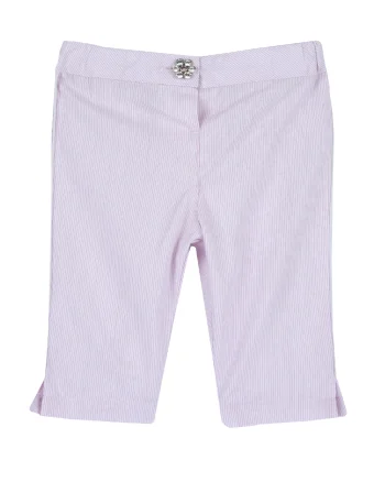Pantaloni copii Chicco din poplin, alb cu roz, 08824-64MFCO