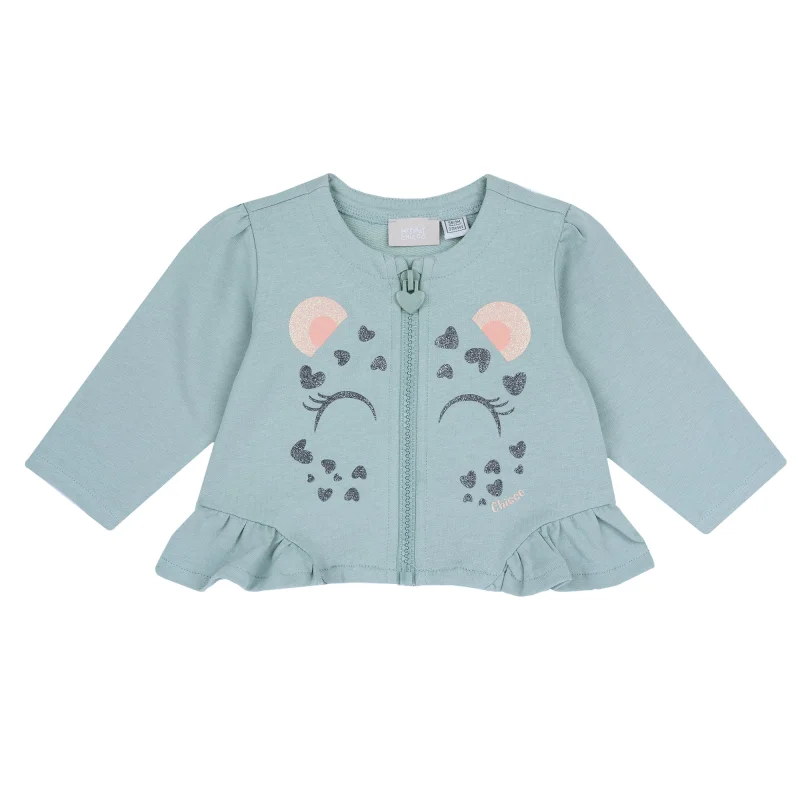 Cardigan copii Chicco cu fermoar, Verde deschis, 05588-66MFCO