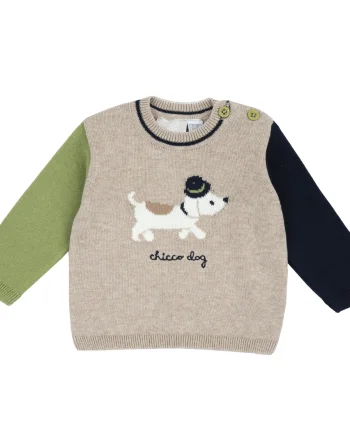 Pulover copii Chicco, bej cu model, 69850-67MFCO