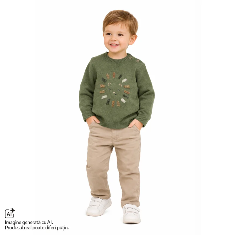 Pulover bebelusi Chicco tricotat, Verde, 00841-69MFCO