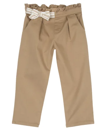 Pantaloni copii Chicco din satin, maro cu albastru, 08995-66MC