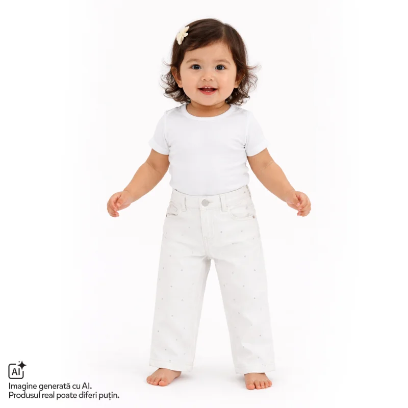 Pantaloni copii Chicco, Alb, 01240-70MC