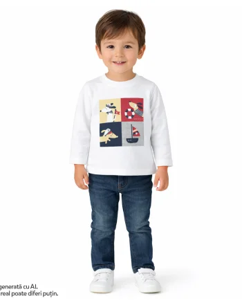 Bluza copii Chicco, Alb cu model, 01917-70MFCO