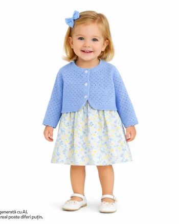 Cardigan copii Chicco tricotat, Turcoaz, 01853-70MFCO