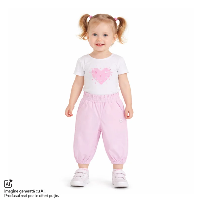 Pantaloni copii Chicco din poplin, Roz, 01836-70MFCO