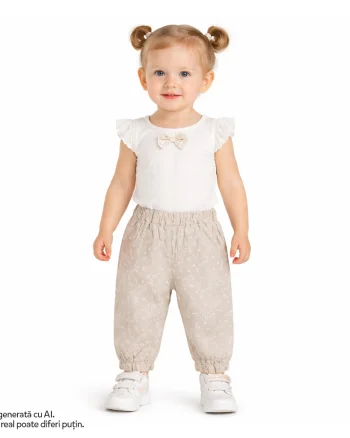 Pantaloni copii Chicco, Bej cu model, 01688-70MFCO