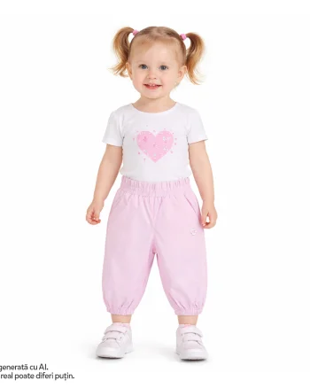 Pantaloni copii Chicco din poplin, Roz, 01836-70MFCO