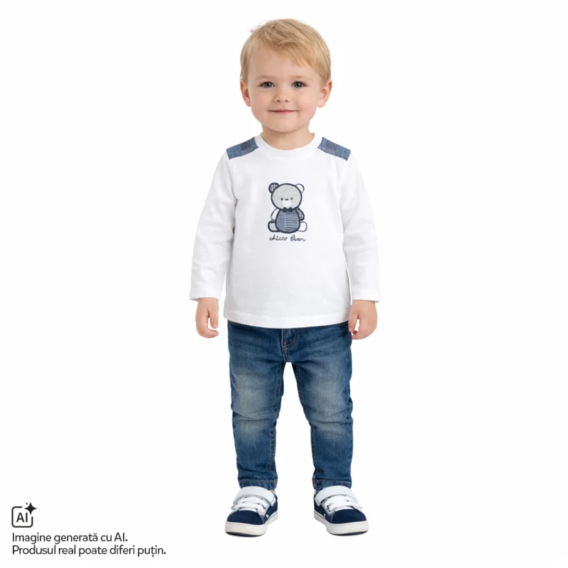 Bluza copii Chicco, Alb cu model, 01705-70MFCO