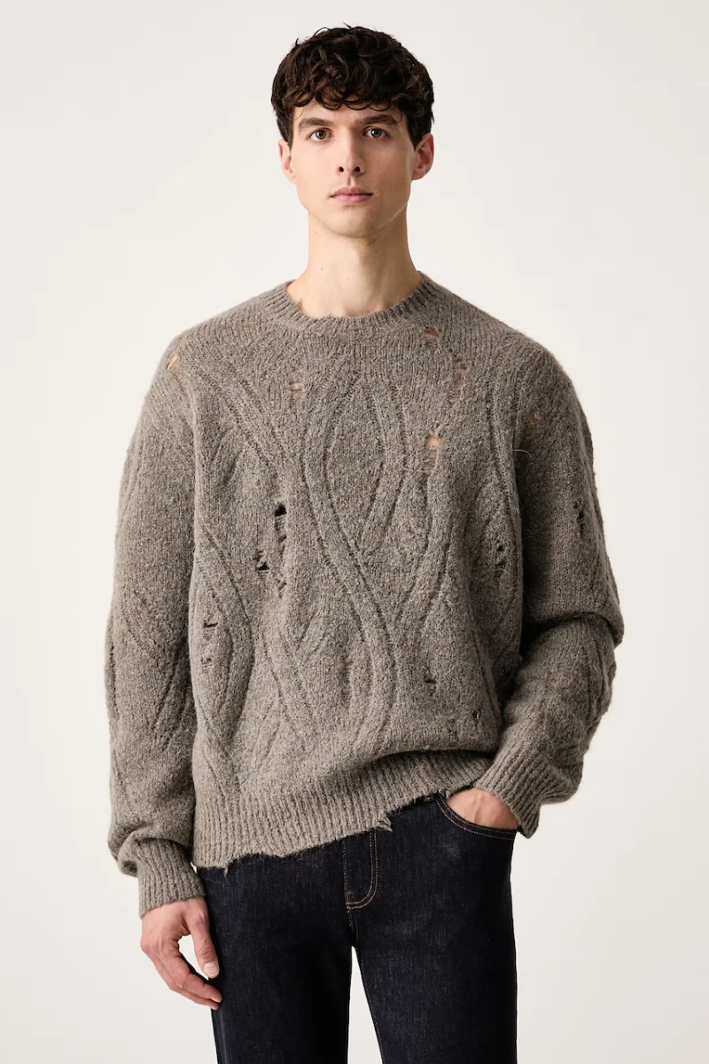 AllSaints  pulover pentru bărbați cu lână merino NIKO