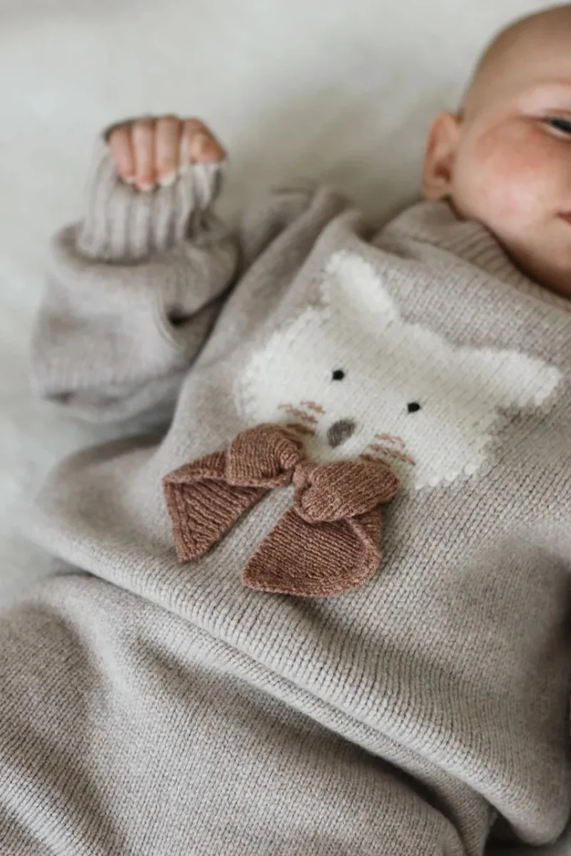 Donsje  pulover pentru copii din lână merino Denna Merino Wool Sweater Cat