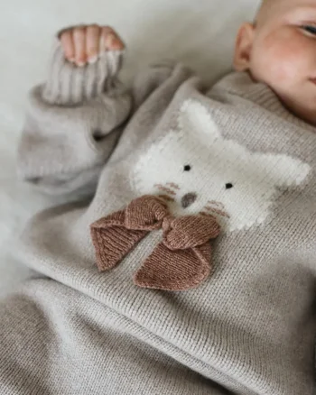 Donsje  pulover pentru copii din lână merino Denna Merino Wool Sweater Cat