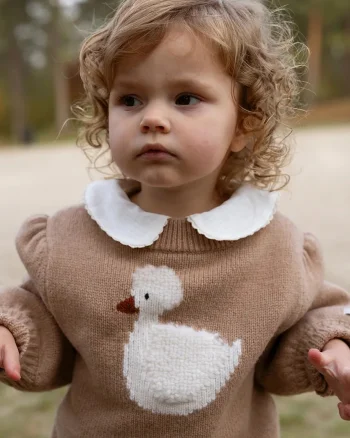 Donsje  pulover pentru copii din lână merino Denna Merino Wool Sweater  Duck