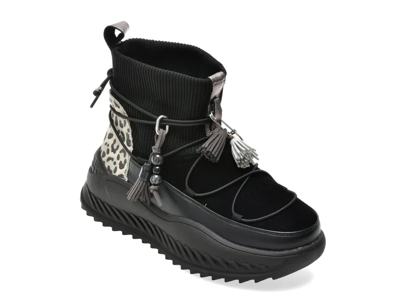 Ghete GRYXX negre, 68023, din piele naturala