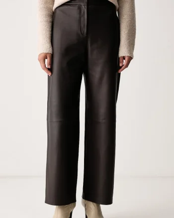 BOSS  pantaloni pentru femei din piele Sipasa