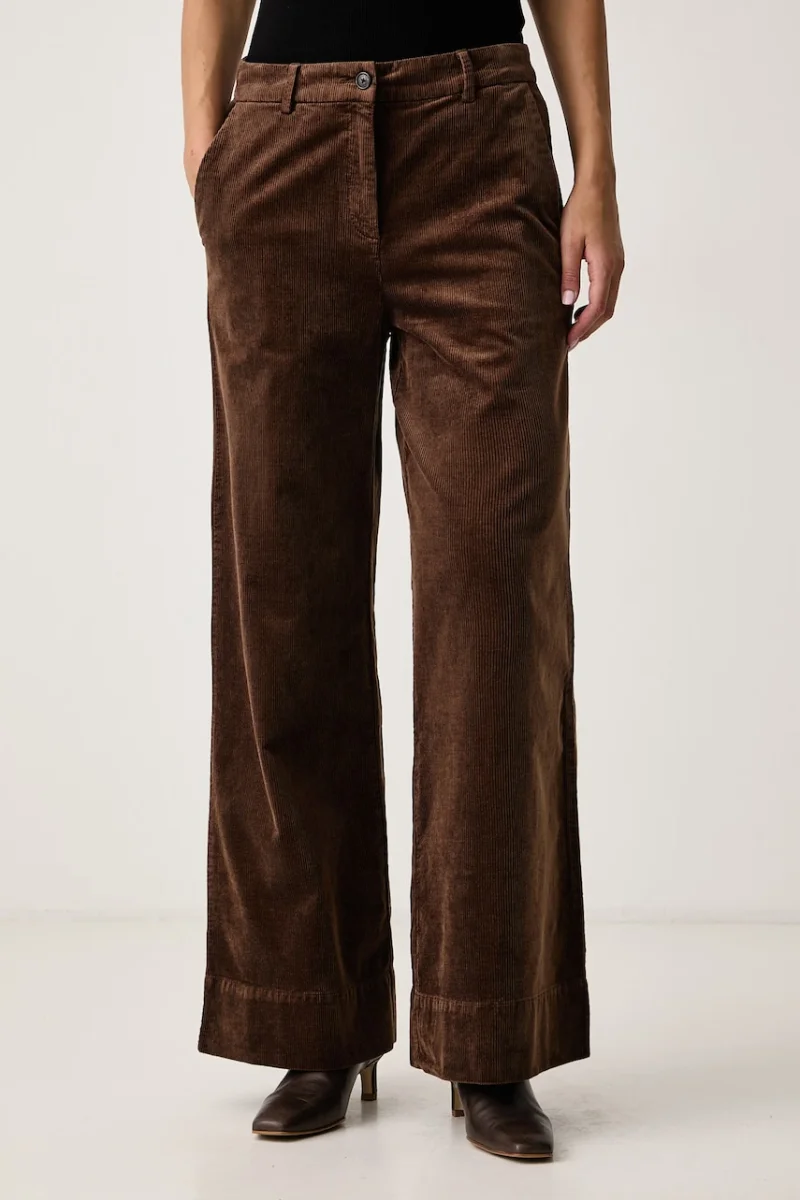 BOSS Orange  pantaloni pentru femei din catifea reiată C_Tacodi2-D