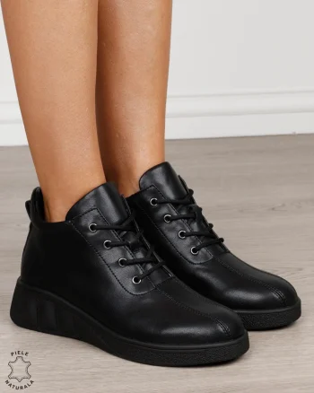 Ghete damă din piele naturală model clasic CRL1874 NEGRU
