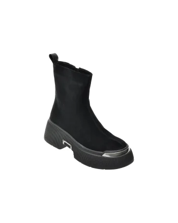 Ghete FLAVIA PASSINI negre, TD206, din piele intoarsa