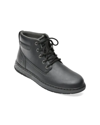 Ghete SKECHERS negre, 205235, din piele ecologica