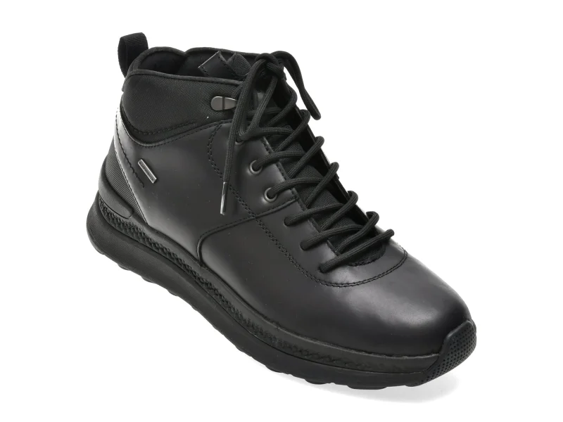 Ghete GEOX negre, U56HMC, din piele naturala