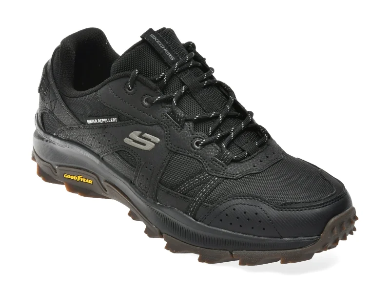 Pantofi sport SKECHERS negri, 237790, din material textil si piele naturala