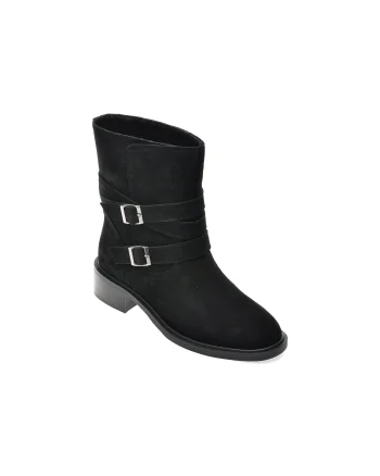 Ghete FLAVIA PASSINI negre, AC5851, din piele intoarsa