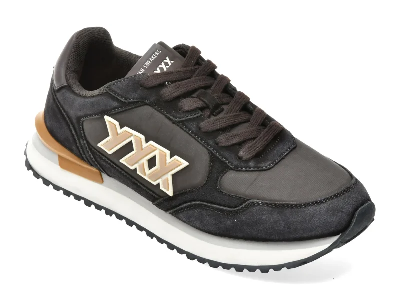 Pantofi sport GRYXX maro, 435, din material textil si piele naturala