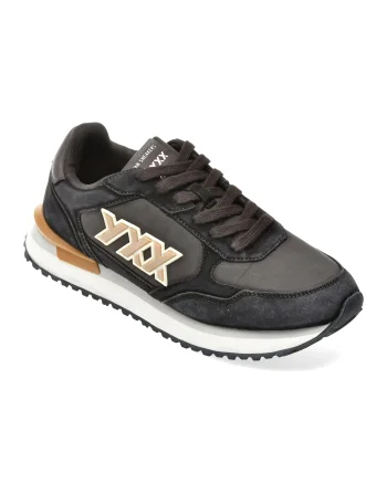Pantofi sport GRYXX maro, 435, din material textil si piele naturala
