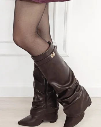 Cizme lungi maro cu toc 7665A 117