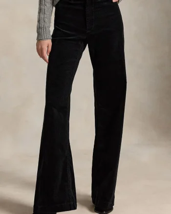 Polo Ralph Lauren  pantaloni evazați flare pentru femei cu bumbac