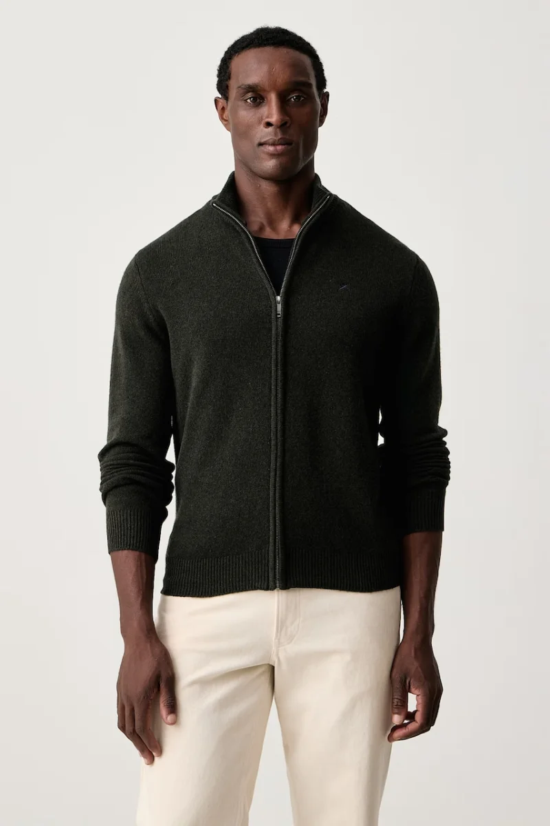 Hackett London  pulover cu fermoar pentru bărbați din lână