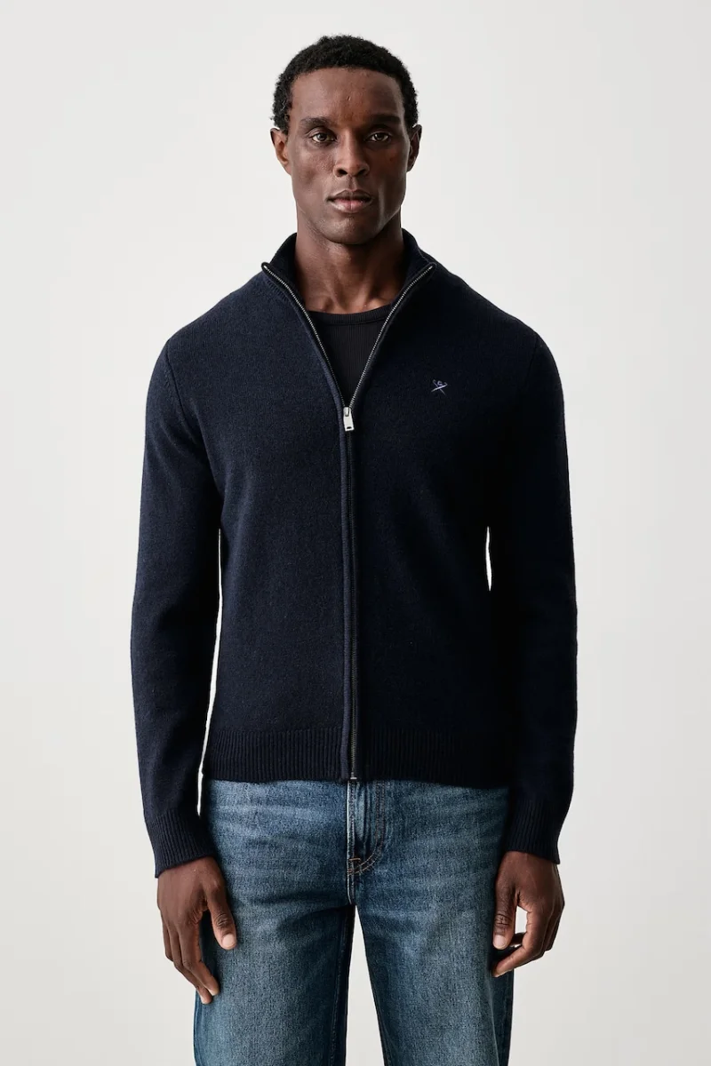Hackett London  pulover cu fermoar pentru bărbați din lână