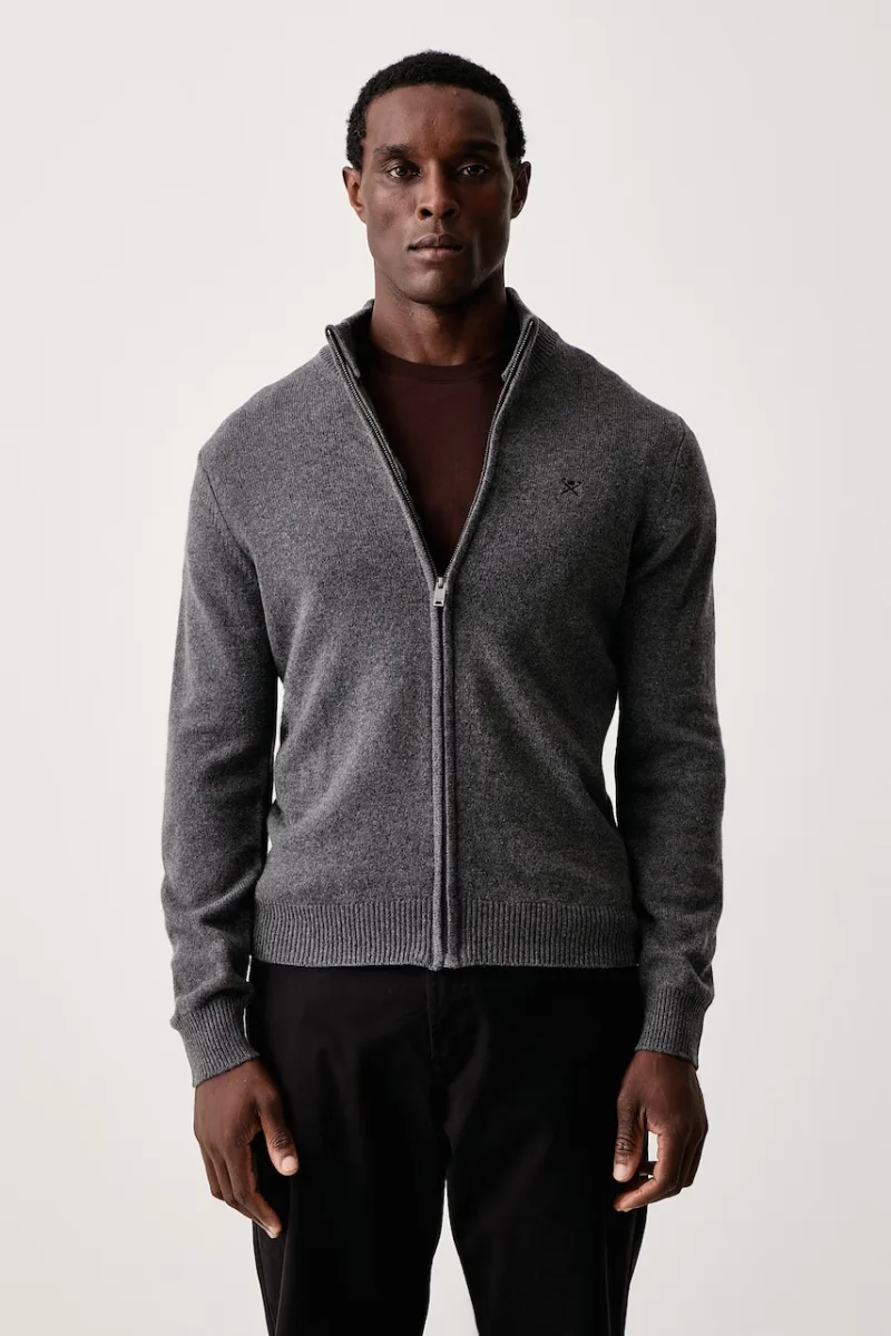 Hackett London  pulover cu fermoar pentru bărbați din lână
