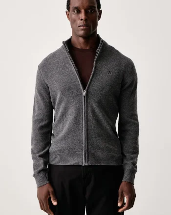 Hackett London  pulover cu fermoar pentru bărbați din lână