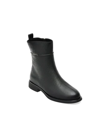 Ghete EPICA negre, T1506, din piele naturala