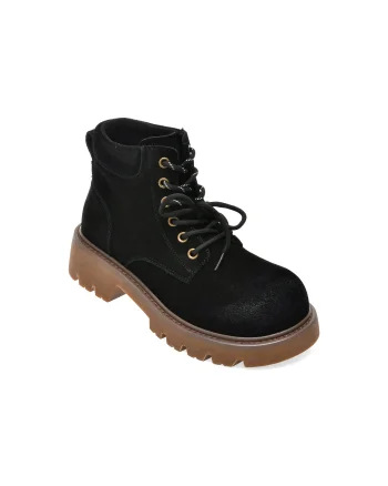 Ghete GRYXX negre, 258837, din piele intoarsa