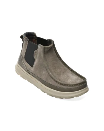Ghete JEEP kaki, 62020, din piele intoarsa