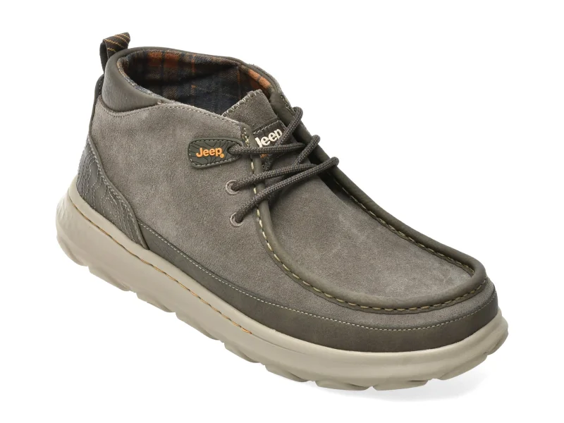 Ghete JEEP kaki, 62021, din piele intoarsa