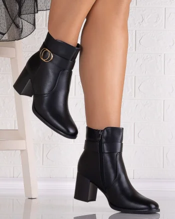 Botine Dama Negre din Piele Ecologica Zirelia