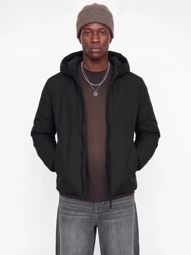 Jack & Jones Jacheta barbati, Regular fit, cu gluga fixa reglabila cu snur, JCOCLUB, Negru (SELECTATI MARIMEA: S)
