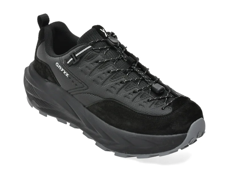 Pantofi sport GRYXX negri, 25078, din material textil si piele naturala